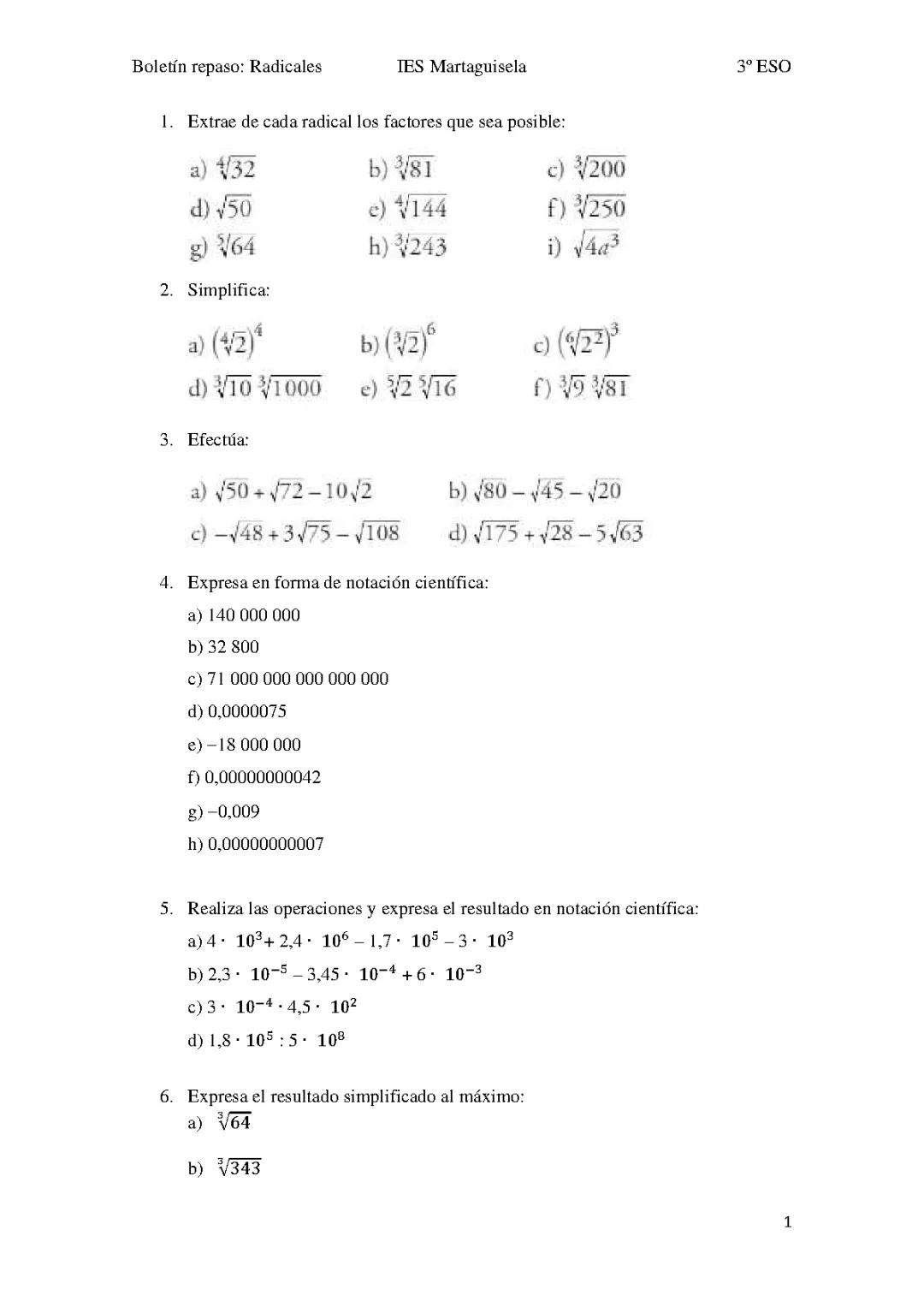 Repaso de potencias y raíces