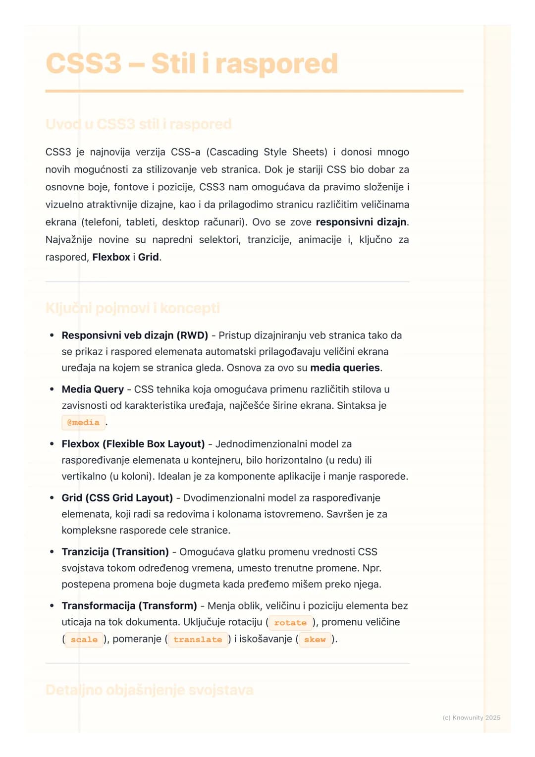 # CSS3 - Stil i raspored
Uvod u CSS3 stil i raspored
CSS3 je najnovija verzija CSS-a (Cascading Style Sheets) i donosi mnogo
novih mogućno