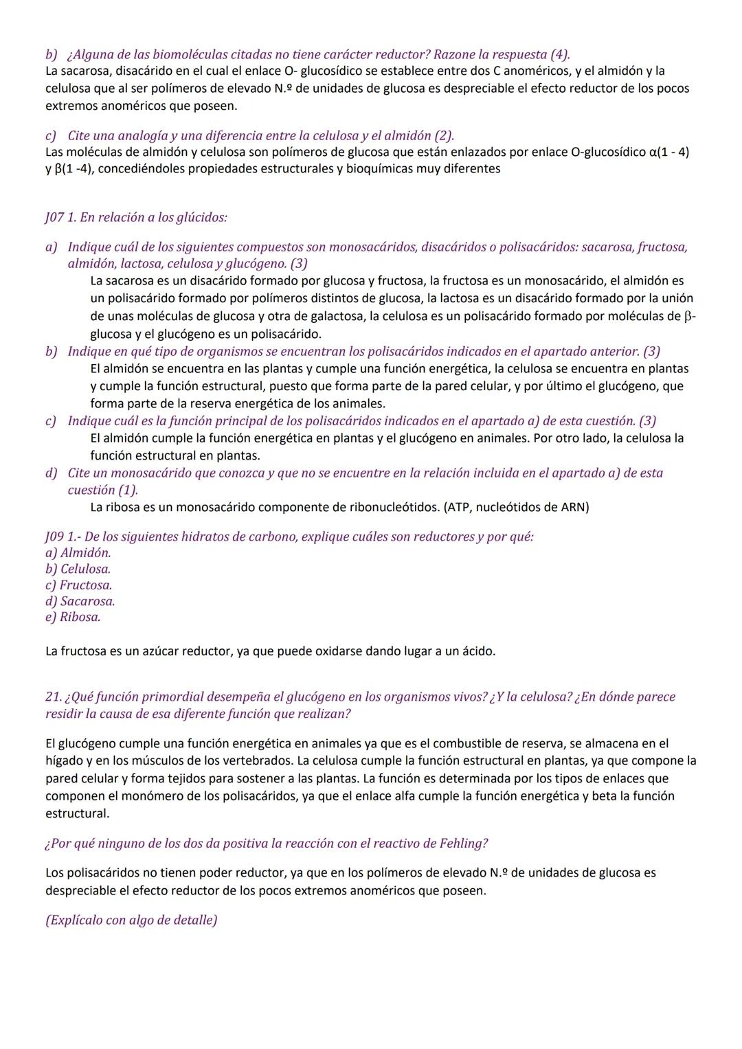# GLÚCIDOS
J14. 1.- Respecto a la figura representada:
a) Indique de qué tipo de biomolécula se trata y qué nombre recibe en
función de su
