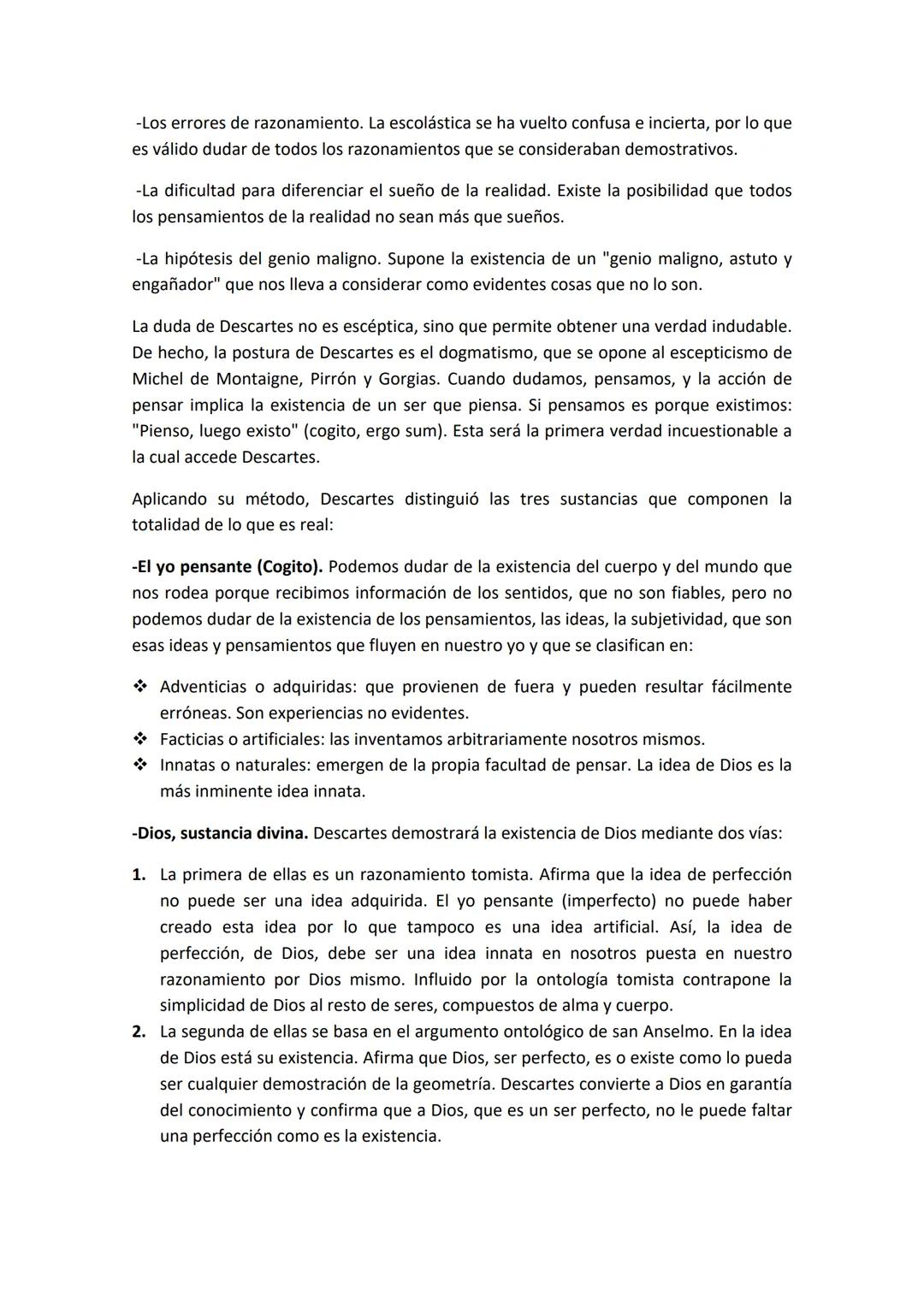 RENÉ DESCARTES
Descartes era racionalista, por lo que afirmaba que "todo lo que sé, es verdad". Sin
embargo, pronto se preocupó por la funda
