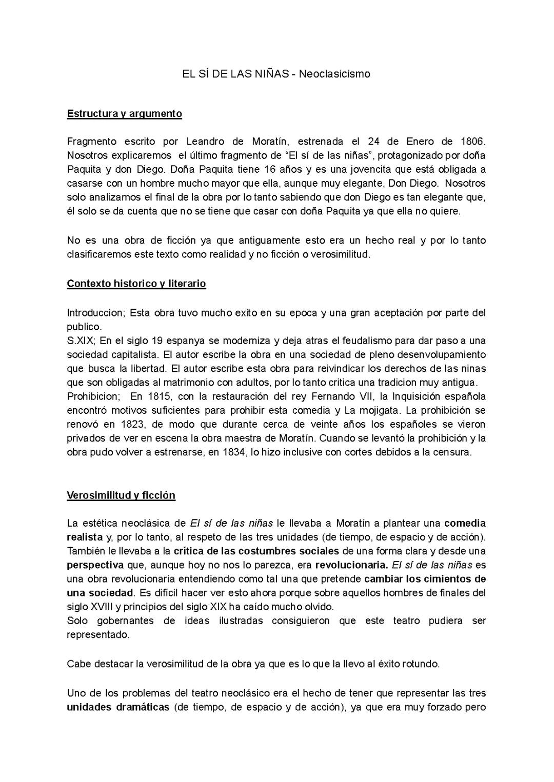 El si de las niñas - Leandro Fernández de Moratín