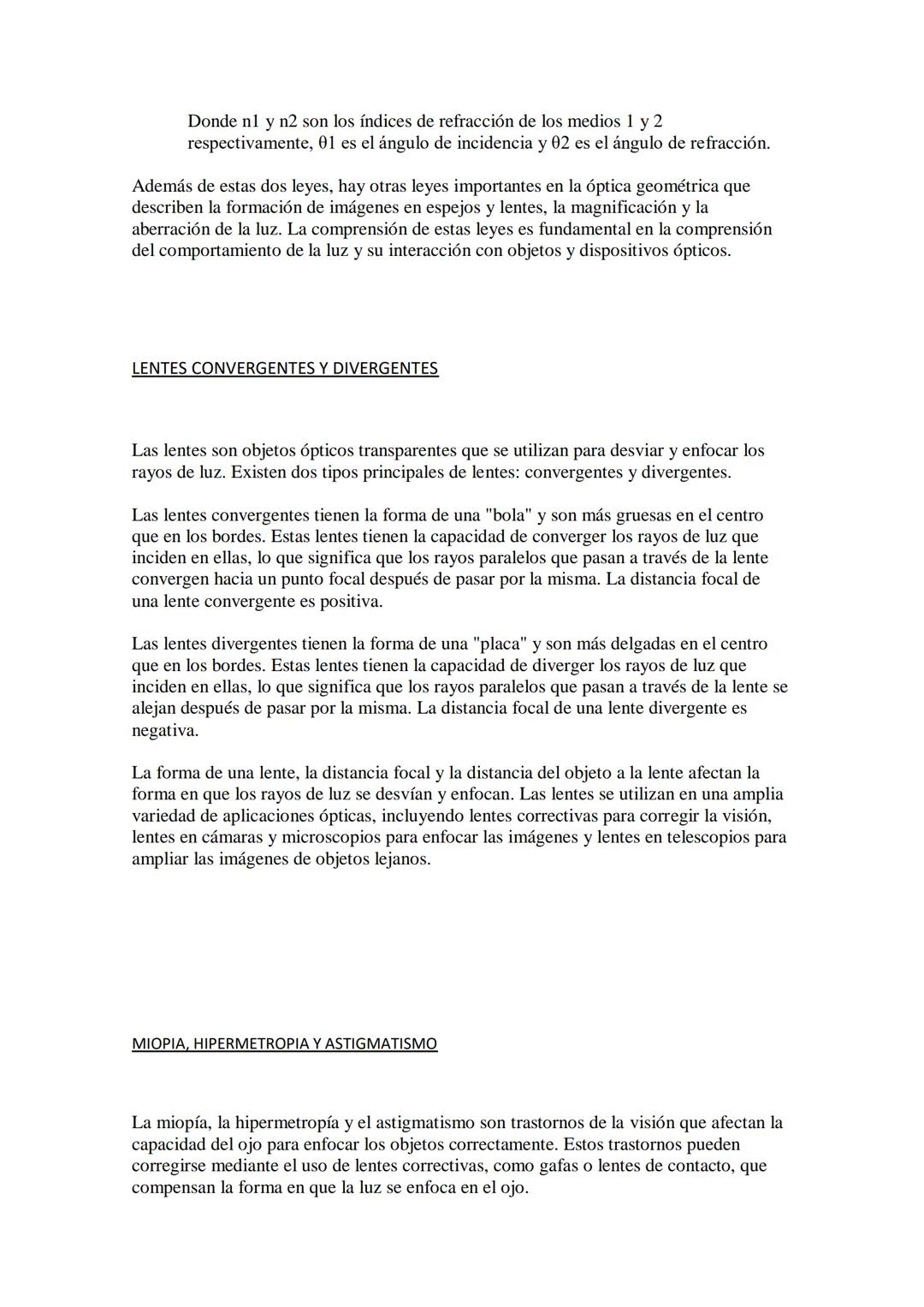 ÓPTICA GEOMÉTRICA
La óptica geométrica es la rama de la óptica que estudia la propagación rectilínea de la
luz y su interacción con los obje
