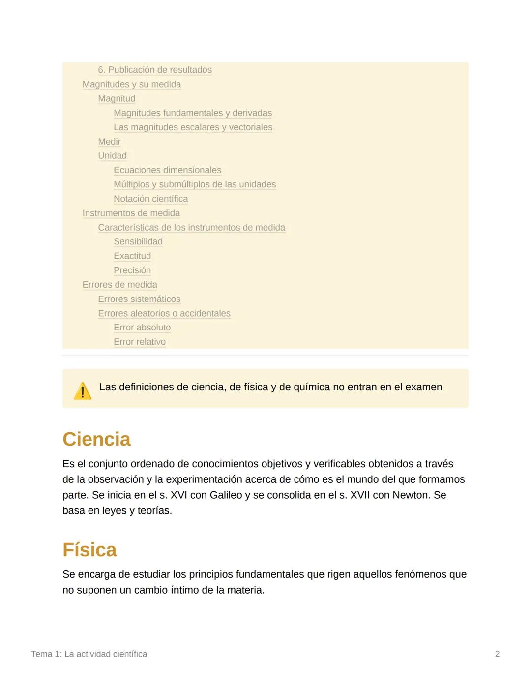 Tema 1: La actividad científica
Temario
Ciencia
Física
Química
Método científico
Fases del método científico
1. Observación
2. Emisión o for