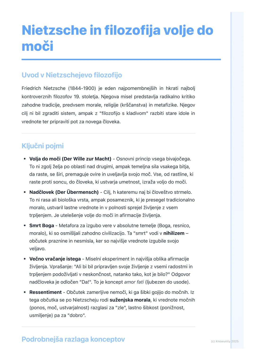 # Nietzsche in filozofija volje do
moči
Uvod v Nietzschejevo filozofijo
Friedrich Nietzsche (1844-1900) je eden najpomembnejših in hkrati