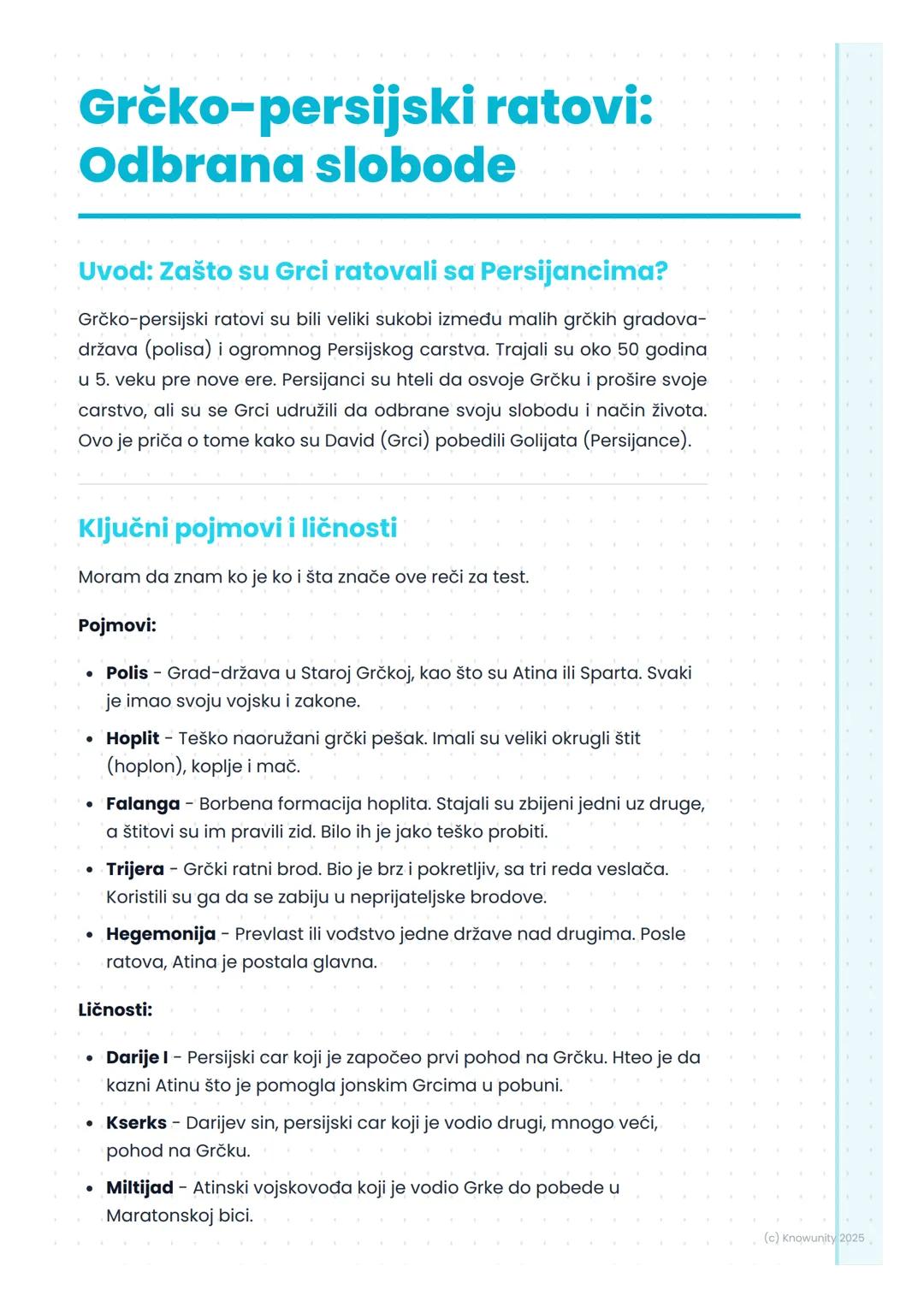 # Grčko-persijski ratovi:
# Odbrana slobode
Uvod: Zašto su Grci ratovali sa Persijancima?
Grčko-persijski ratovi su bili veliki sukobi izm