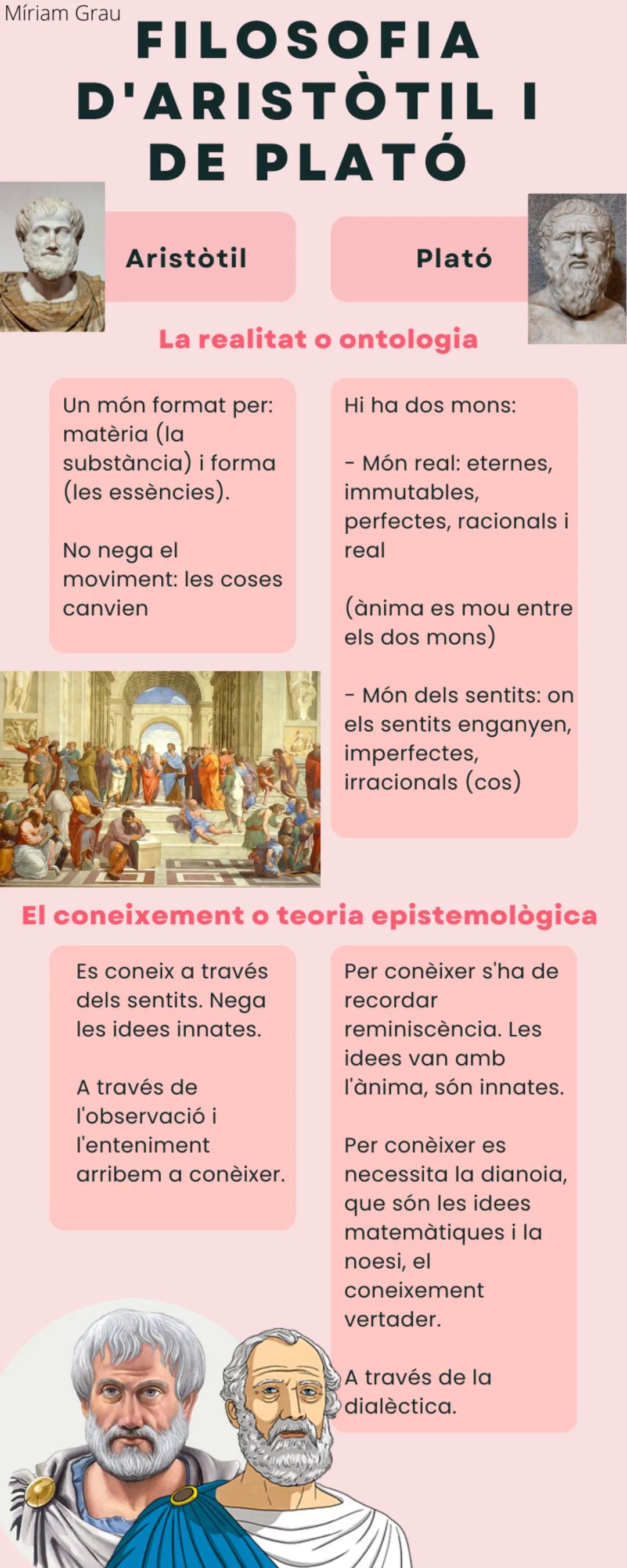 Història de la filosofia: Comparació entre Aristòtil i Plató