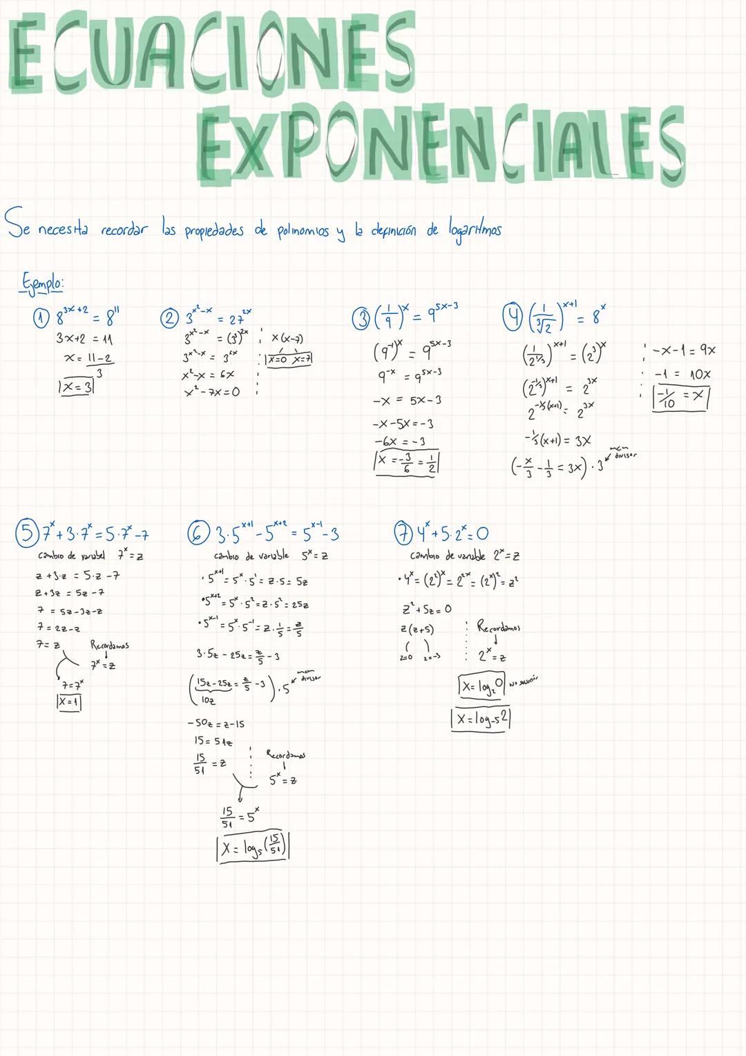 Ecuaciones exponenciales