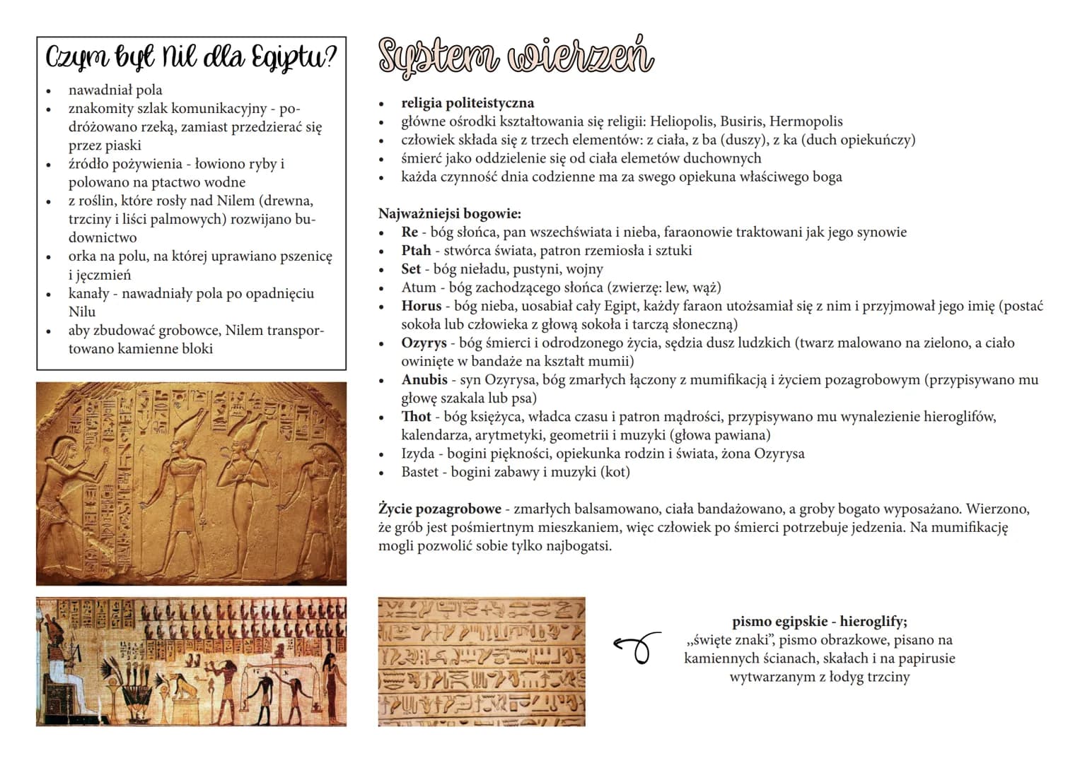 # Egypt
Położenie: północno-wschodnia Afryka, cywilizacja rozwijała się w dolinie Nilu
Czas: IV tysiąclecie p.n.e.
Klimat:
- pustynny, suc