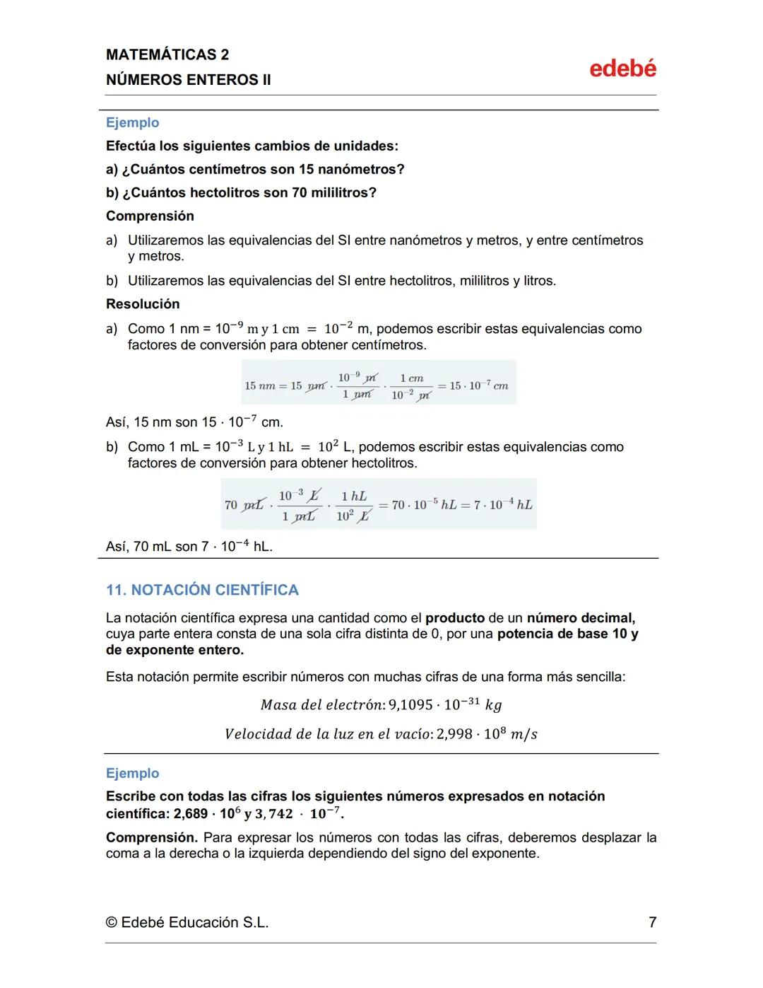 # MATEMÁTICAS 2
# NÚMEROS ENTEROS II
# 8. POTENCIAS DE BASE ENTERA Y EXPONENTE NATURAL
edebé
Una caja está dividida en 4 compartimentos.