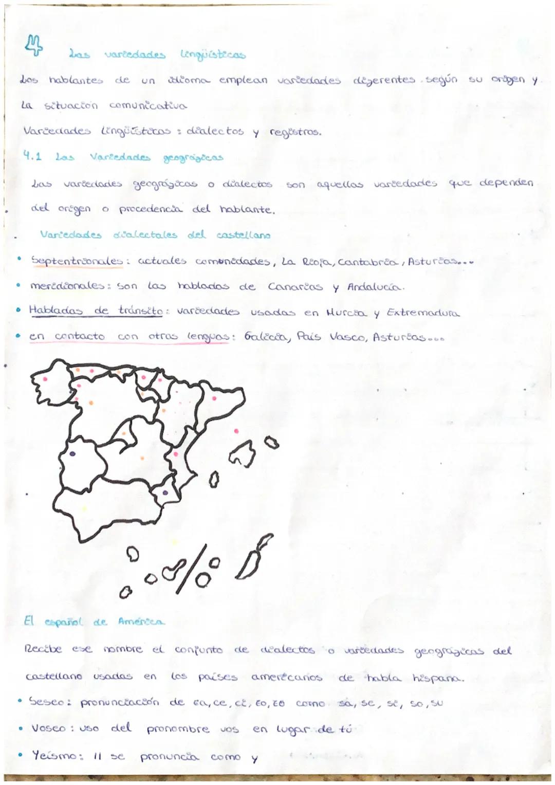 La lengua
1 Las lenguas de España.
•
En España se
La Constitución en 1978 reconoció que la lengua oficial común es el
castellano o español.