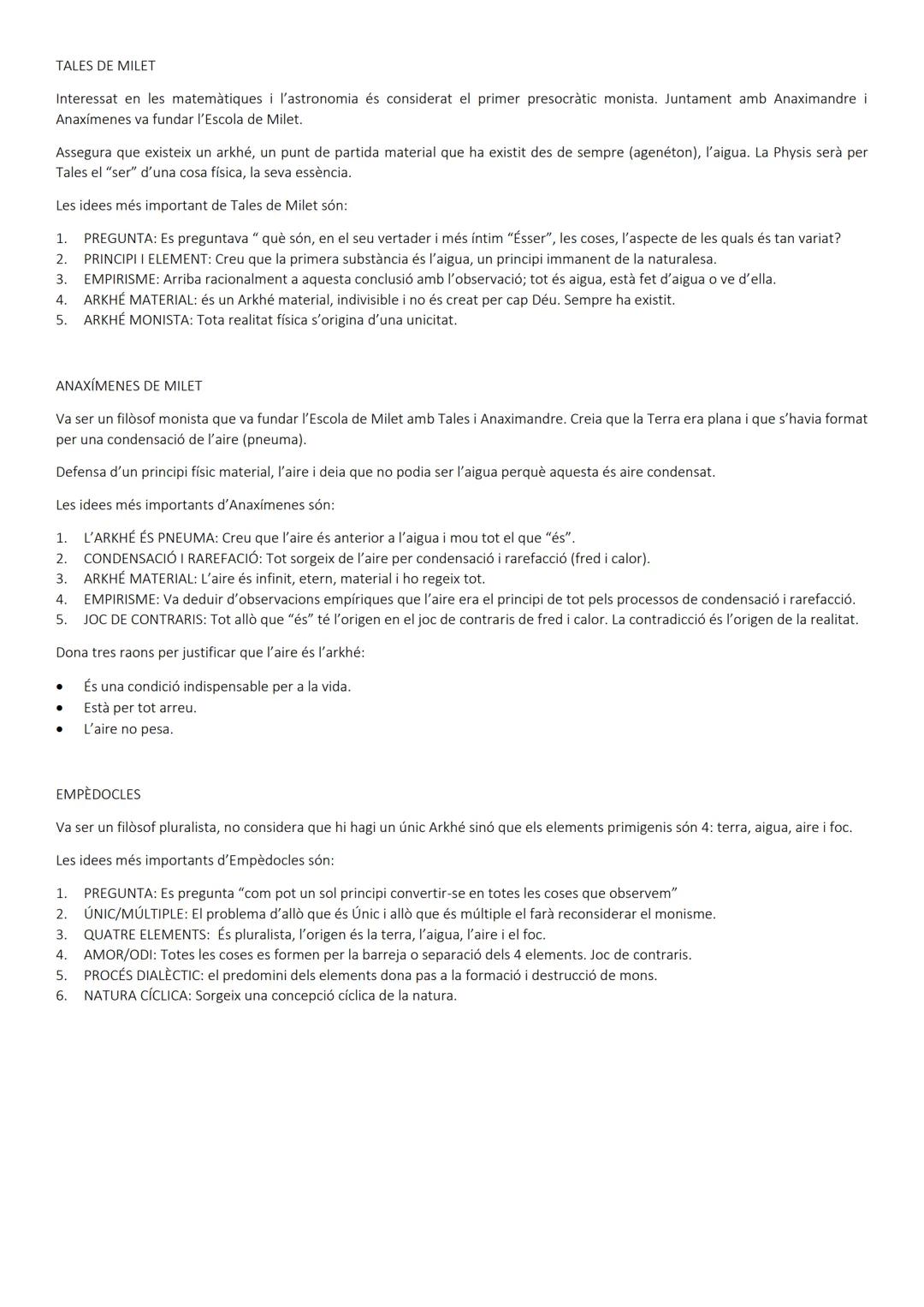 ELS FILÒSOFS DE LA PHYSIS
La filosofia presocràtica és el primer pas del mite al logos. Per primera vegada, en comptes d'explicar la realita