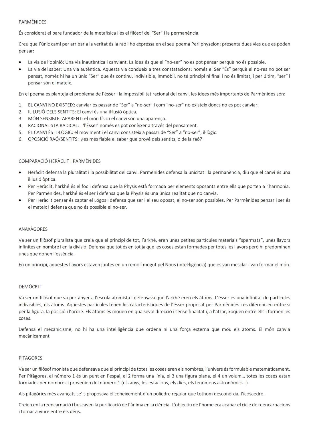 ELS FILÒSOFS DE LA PHYSIS
La filosofia presocràtica és el primer pas del mite al logos. Per primera vegada, en comptes d'explicar la realita