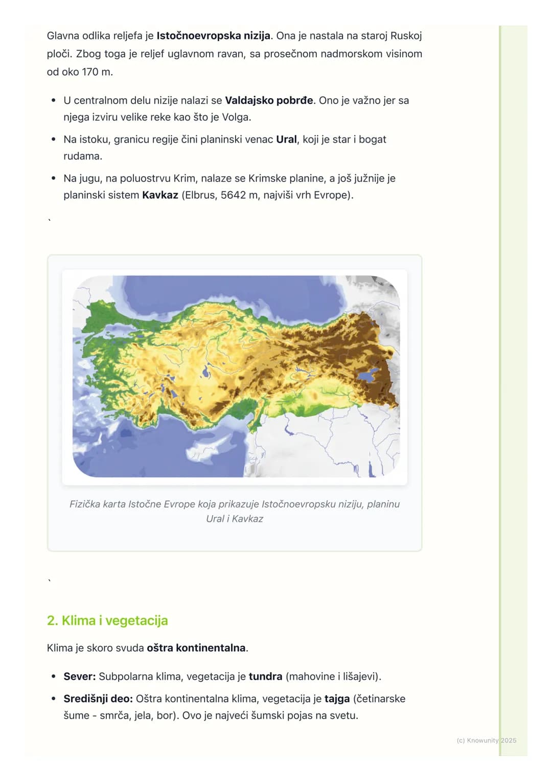 # Istočna Evropa
## Uvod u Istočnu Evropu
Istočna Evropa je najveća regija Evrope. Prostire se od Baltičkog mora na
severu do Crnog mora i