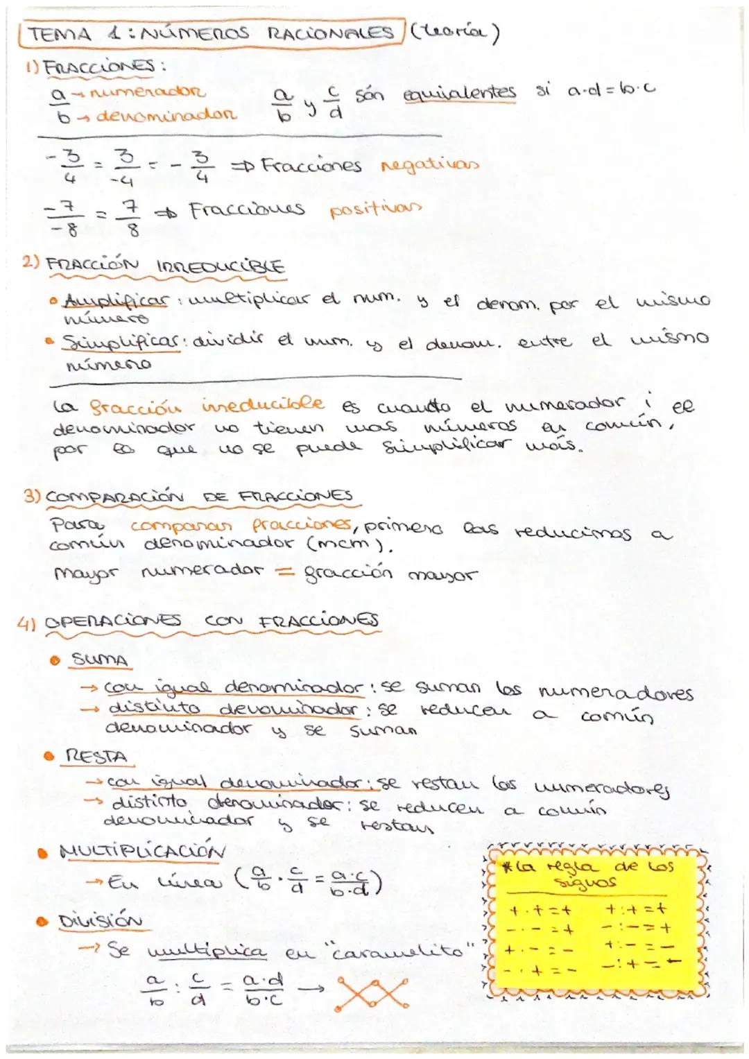 TEMA 1: numeros racionales
