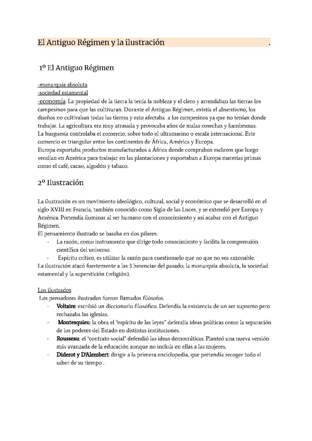 Antiguo Régimen e Ilustración