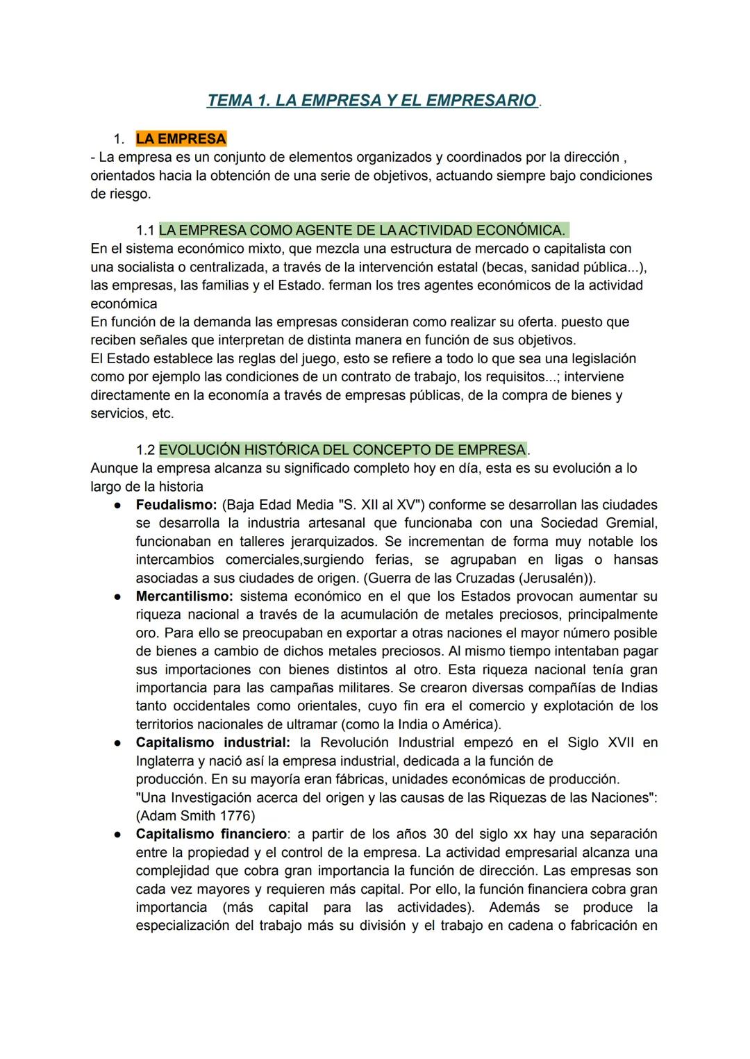 TEMA 1. LA EMPRESA Y EL EMPRESARIO.
1. LA EMPRESA
- La empresa es un conjunto de elementos organizados y coordinados por la dirección,
orien