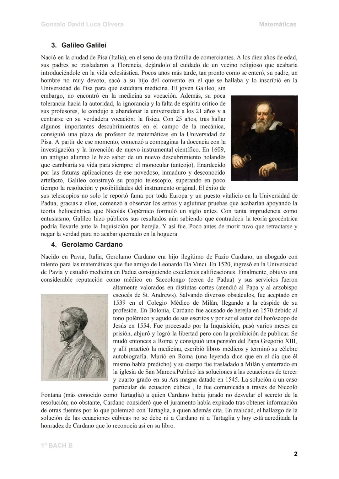 Gonzalo David Luca Olivera
Matemáticas
1. Niccolò Fontana Tartaglia
Nació en Brescia en 1499 o 1500, ciudad entonces dependiente de la Repúb