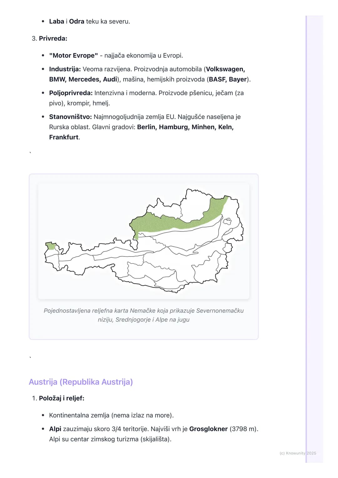 # Geografija Nemačke, Austrije i
Švajcarske
Geografija Nemačke, Austrije i Švajcarske
Ove tri zemlje čine jezgro Srednje Evrope. Sve su ve