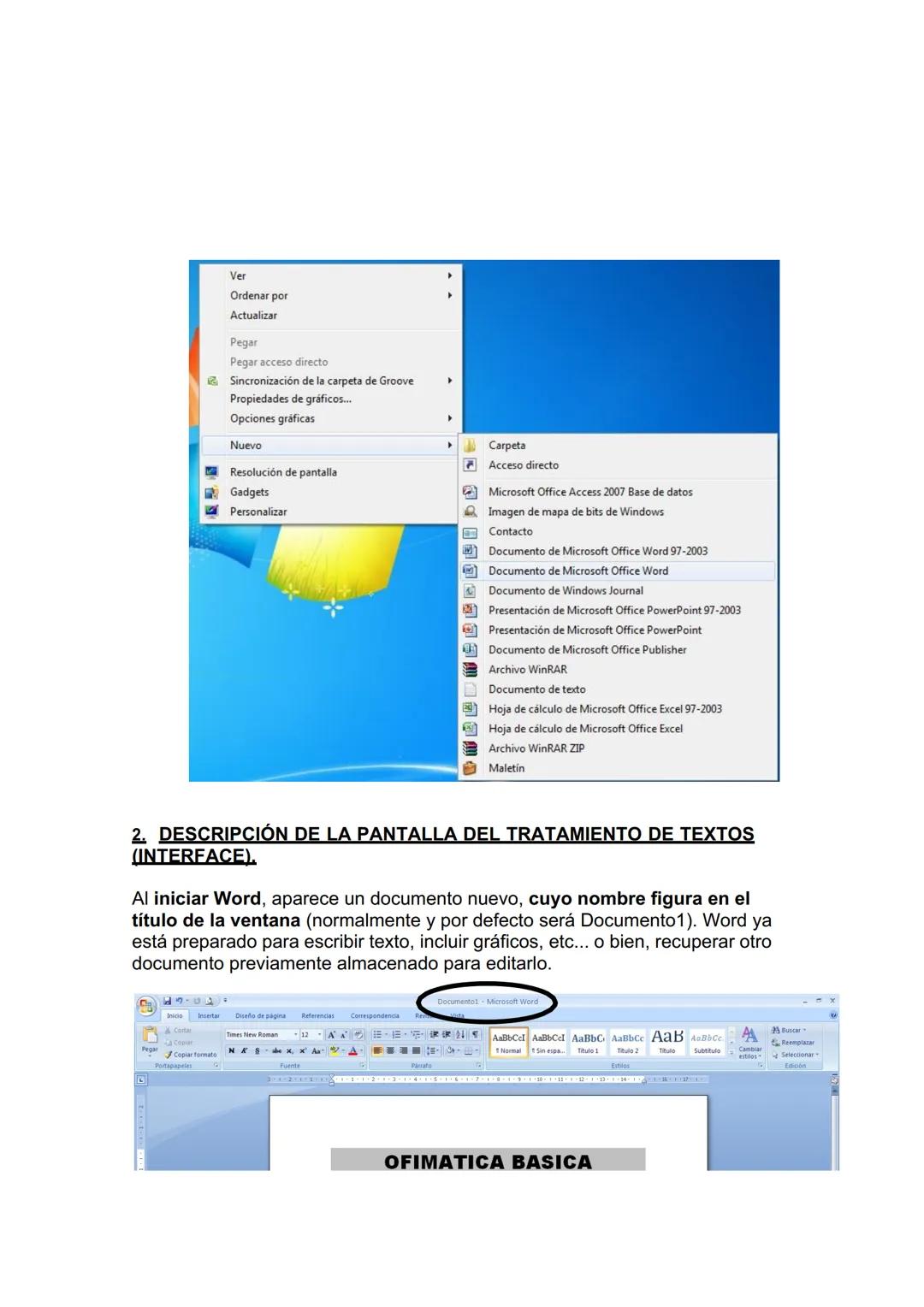 UNIDAD DIDÁCTICA 1. CONCEPTOS GENERALES Y
CARACTERÍSTICAS FUNDAMENTALES DEL PROGRAMA DE
TRATAMIENTO DE TEXTOS.
1. Entrada y salida del progr
