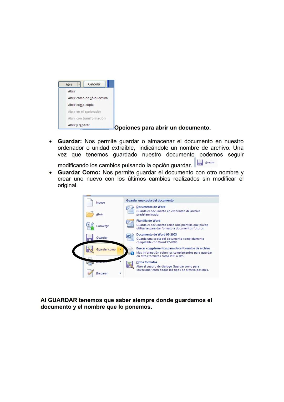 UNIDAD DIDÁCTICA 1. CONCEPTOS GENERALES Y
CARACTERÍSTICAS FUNDAMENTALES DEL PROGRAMA DE
TRATAMIENTO DE TEXTOS.
1. Entrada y salida del progr