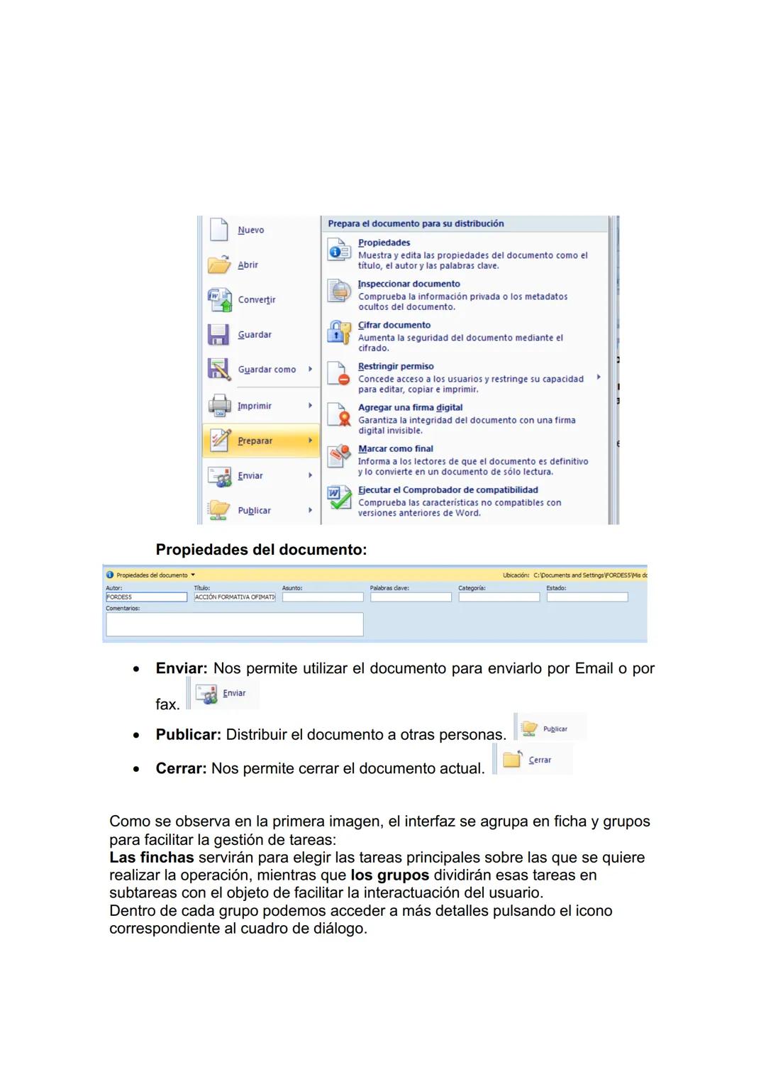 UNIDAD DIDÁCTICA 1. CONCEPTOS GENERALES Y
CARACTERÍSTICAS FUNDAMENTALES DEL PROGRAMA DE
TRATAMIENTO DE TEXTOS.
1. Entrada y salida del progr