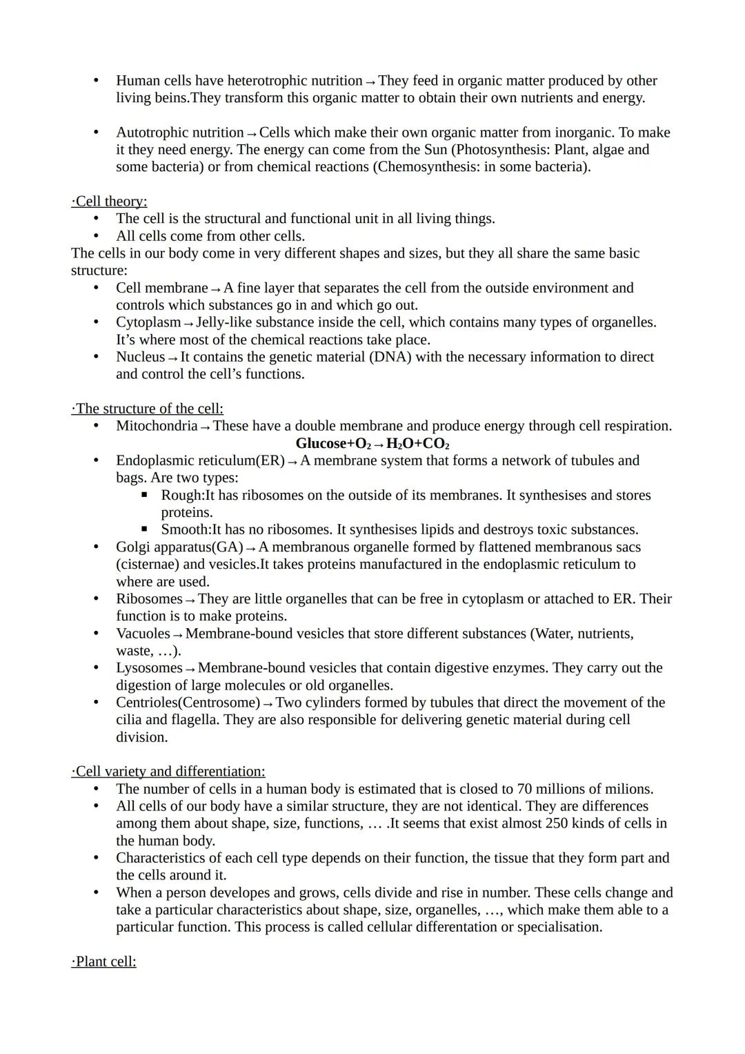 # TEMA 1:
- Levels of organisation:
Each one of the different grades of complexity in which matter is organised.
The elements of every level