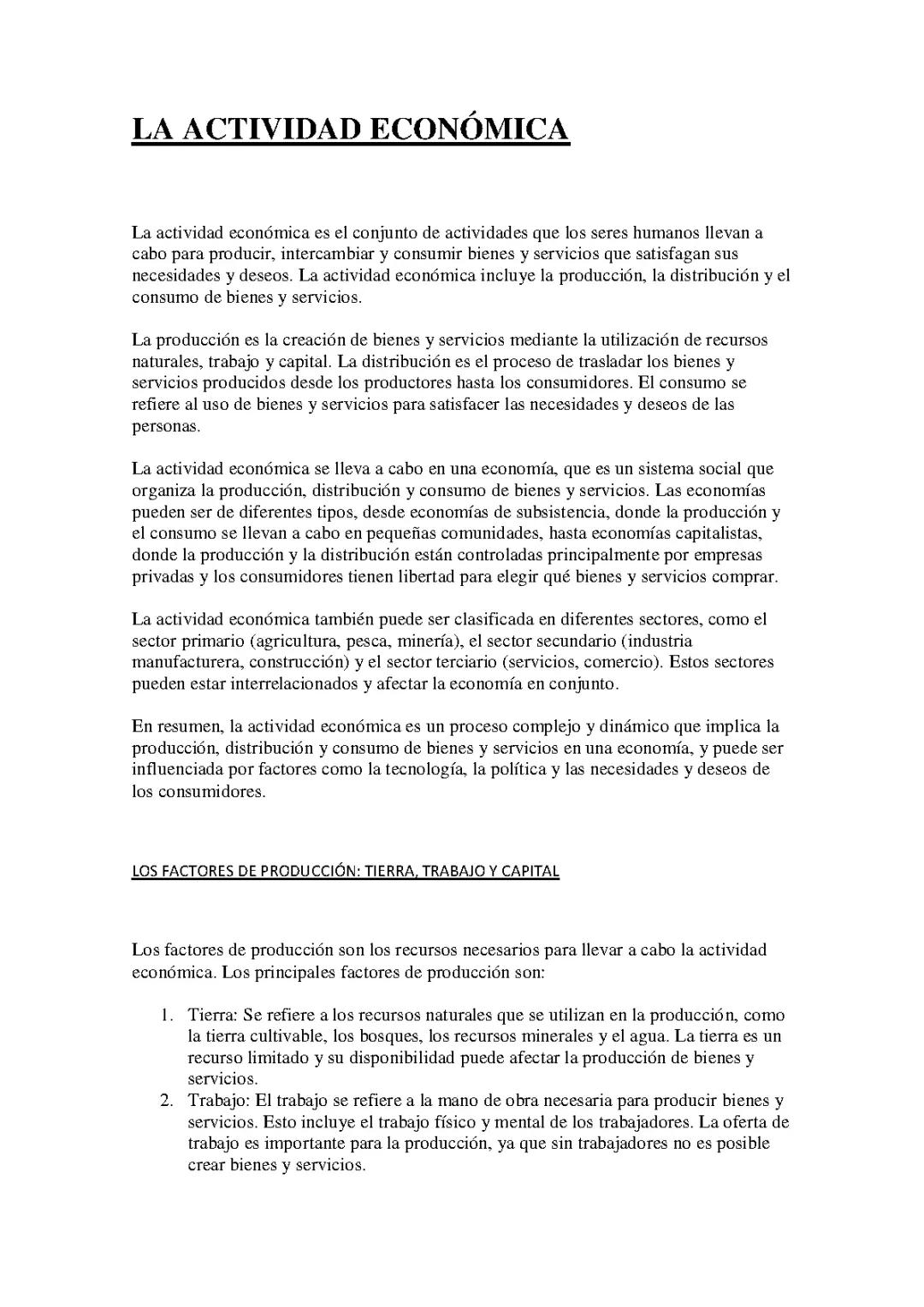 LA ACTIVIDAD ECONÓMICA