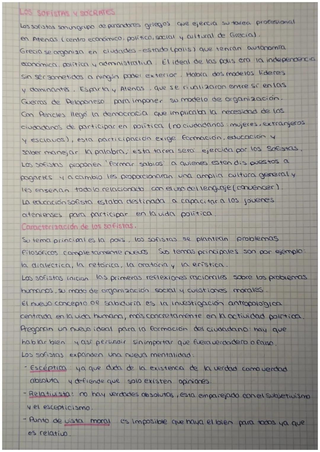 LOS SOFISTAS Y SOCRATES
Los sofistas sanungrupo de pensadores griegos que ejercia su tarea profesional
en Atenas (centro economico, politico