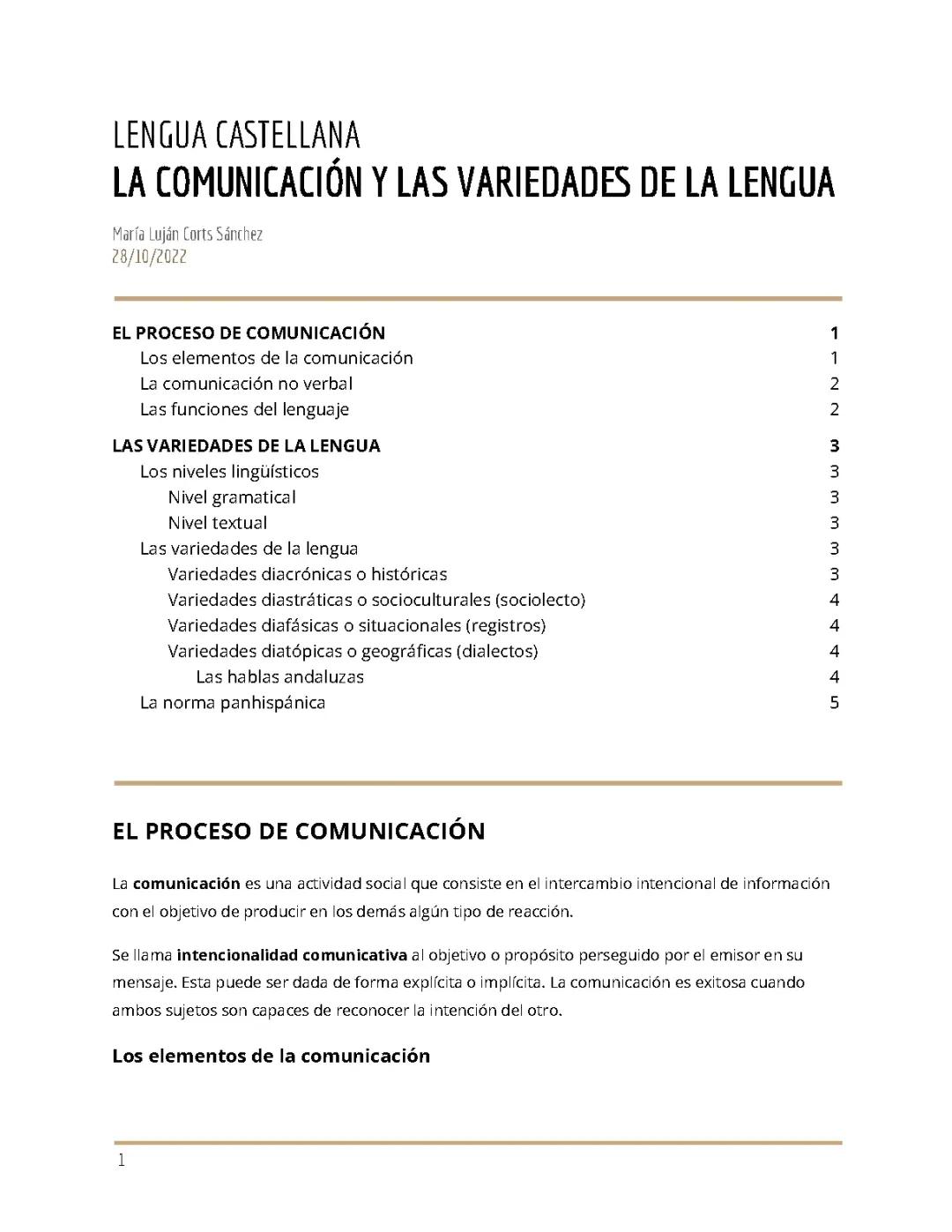 La comunicación y las variedades de la lengua