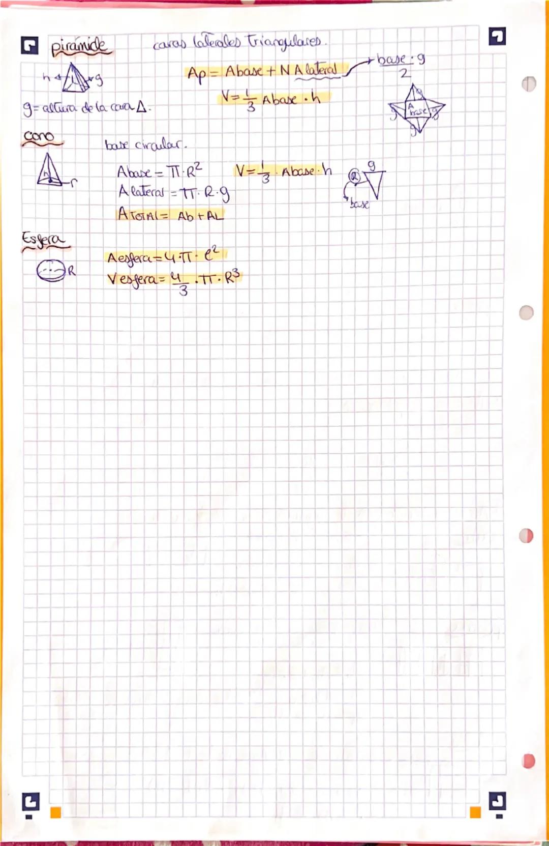 --- OCR Start ---
Cervantes
TEMAL: ÁREAS Y VOLUMENES
• Area figura planea.
6
cuadrado Lado x lado.
• rectangule
base x altera.
•Triángulo A