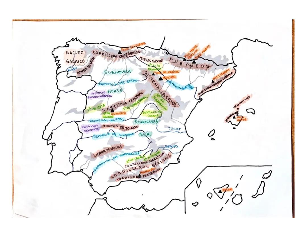 MAPA RELIEVE ESPAÑA