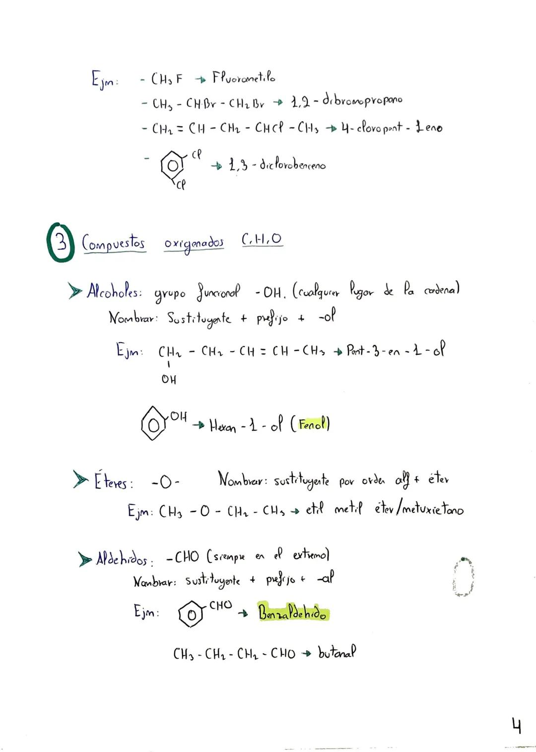 Tema 1: Química
Orgánica
• Compuestos hidrogmodos (hidrocarburos)
>Alcanos: enlace simple
Nombrar: prefijo + -ano
Ejm: CH₂ - CH₂ → Etono
Alg