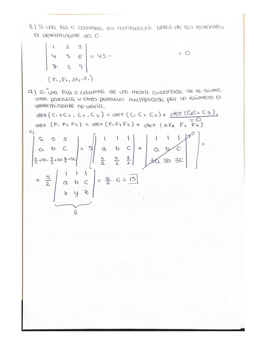 determinantes
se calculan en matrices cuadrados y da un número.
de+ (A)
JA)
Determinante de orden 2,
A=
an
Q21
101 = 0
P. 62
a)
9/3
-)
d)
|A
