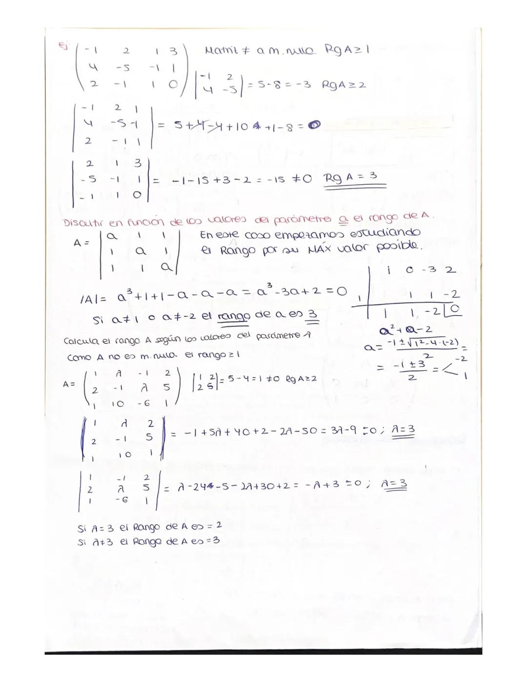 determinantes
se calculan en matrices cuadrados y da un número.
de+ (A)
JA)
Determinante de orden 2,
A=
an
Q21
101 = 0
P. 62
a)
9/3
-)
d)
|A