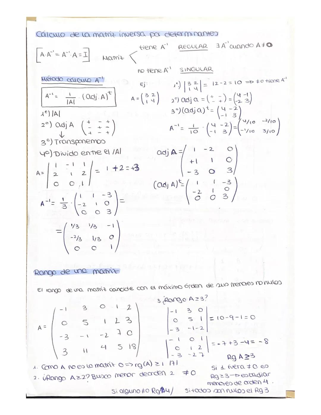determinantes
se calculan en matrices cuadrados y da un número.
de+ (A)
JA)
Determinante de orden 2,
A=
an
Q21
101 = 0
P. 62
a)
9/3
-)
d)
|A