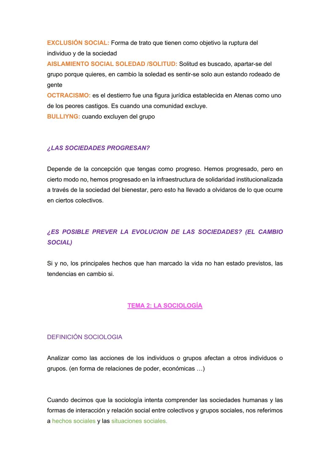 BLOQUE 1:
TEMA 1: QUE ES LA SOCIEDAD
Partimos de la premisa de que la sociedad (la gregariedad) es un hecho universal (se
da siempre y en to