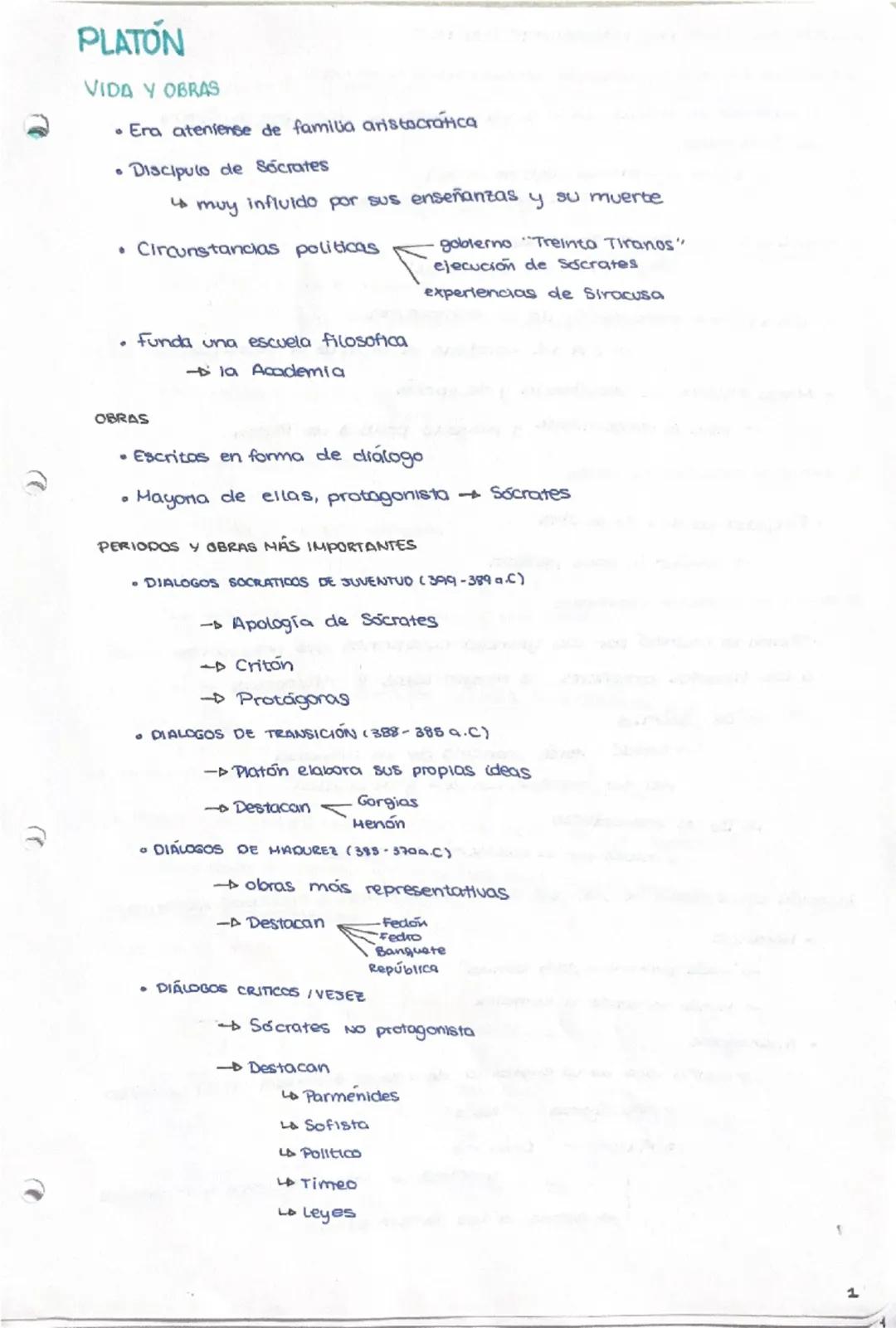 PLATON
VIDA Y OBRAS
• Era ateniense de familia aristocr
• Discipulo de Sócrates
muy influido por sus enseñanzas y su muerte
• Circunstancias