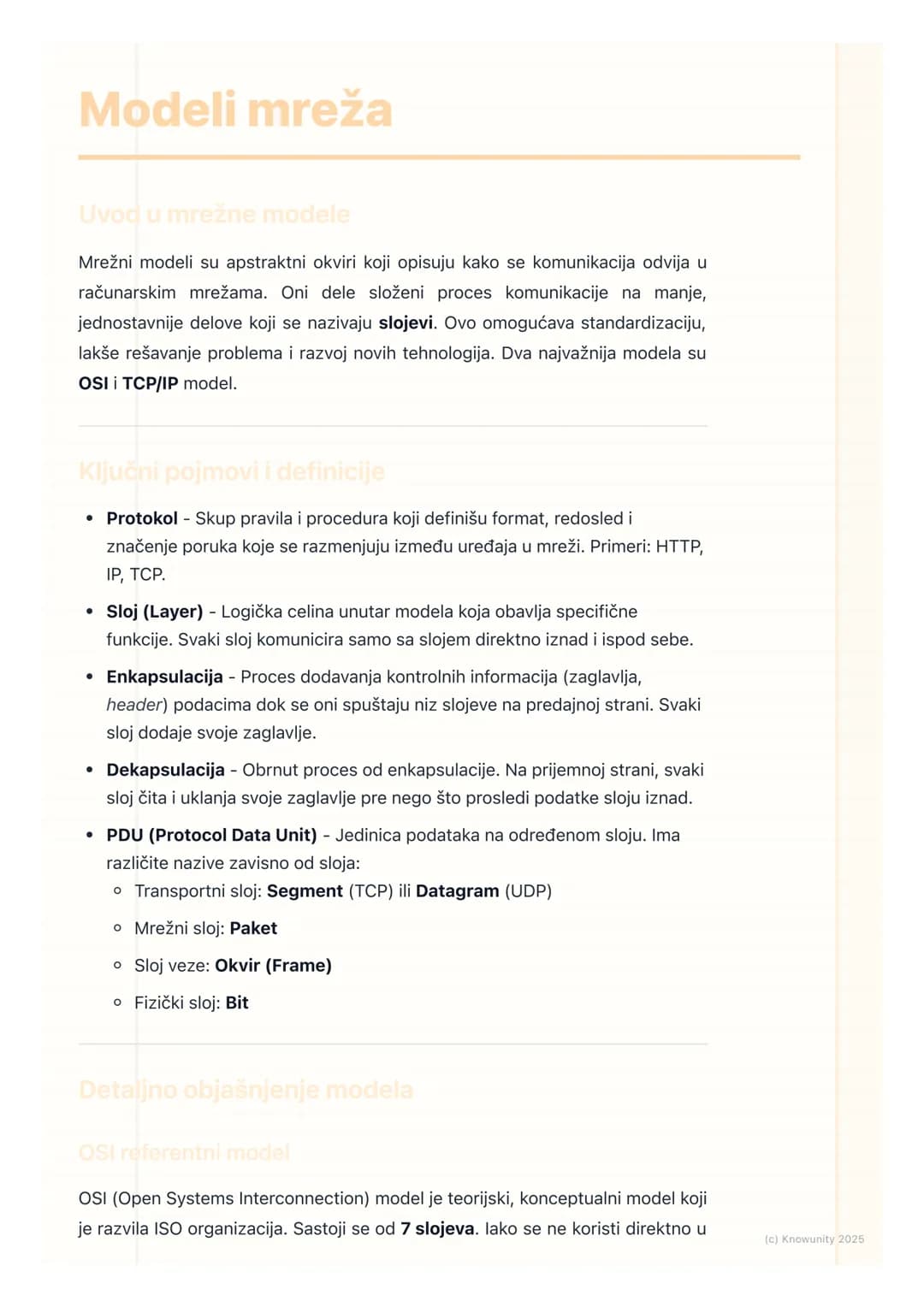 # Modeli mreža
Uvod u mrežne modele
Mrežni modeli su apstraktni okviri koji opisuju kako se komunikacija odvija u
računarskim mrežama. Oni