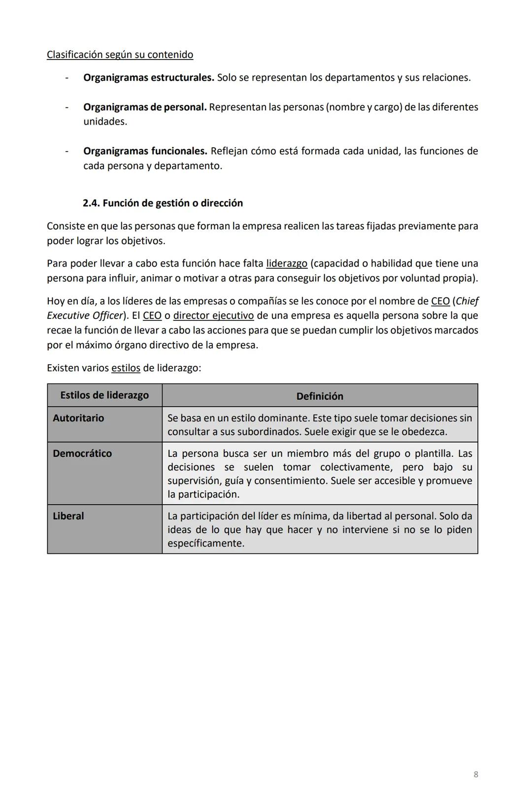 # Tema 3
# La organización de la empresa
1. Las funciones internas de la empresa
La empresa se divide en una serie de áreas funcionales o