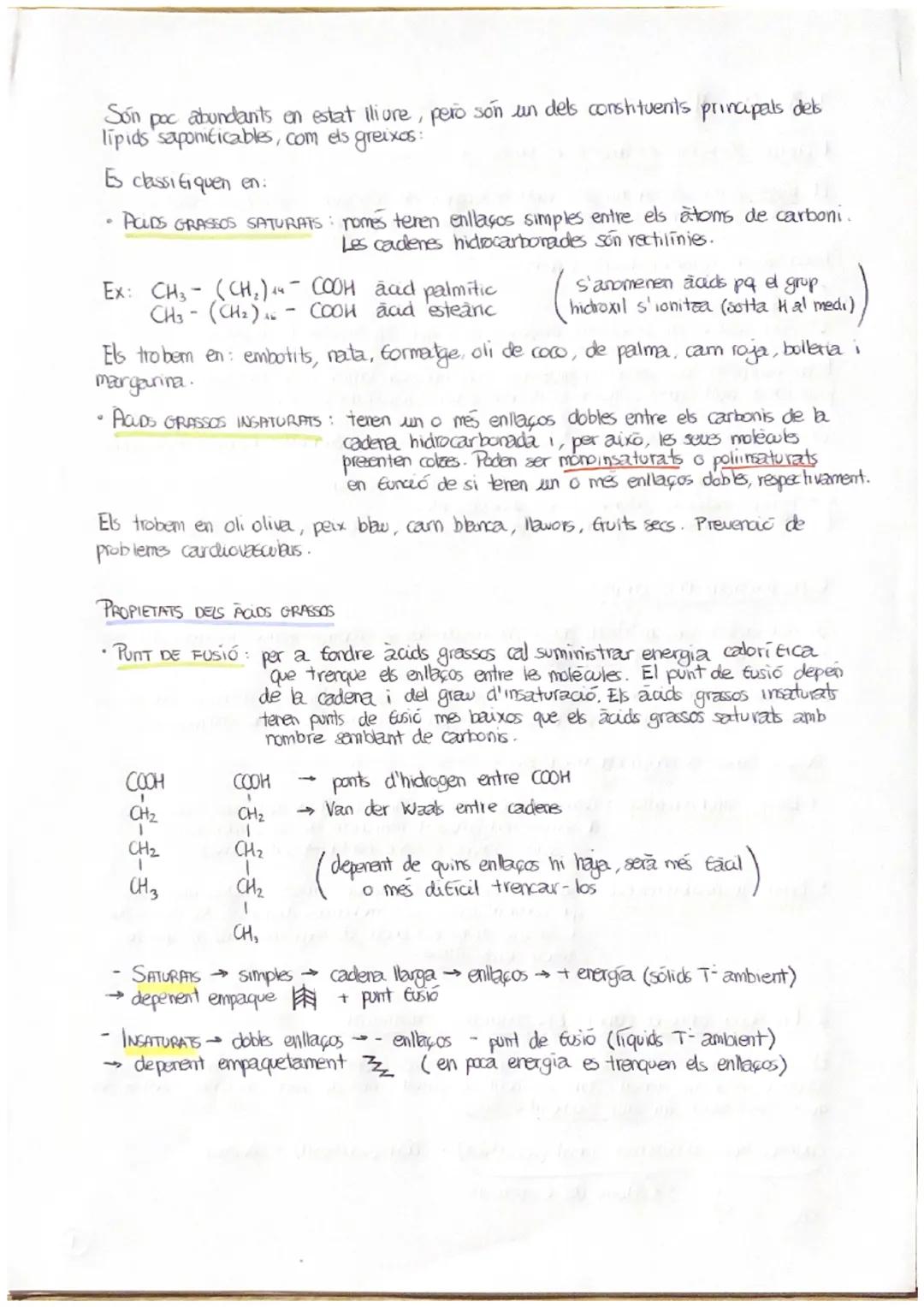 T.3.- ELS LÍPIDS
A. LIPIDS SÓN MOLÉCULES INSOLUBLES EN AIGUA
Els lipids constitueixen un grup molt heterogeni de substancies químiques, tant