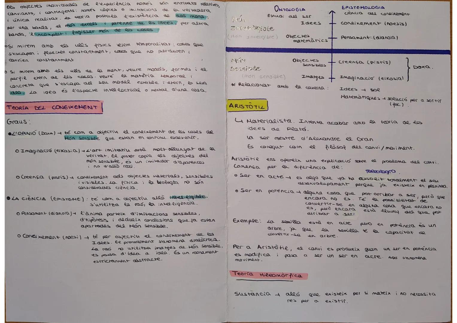 T3: LA METAFISICA
PLATO:
un conegut d'ell
HITE
En
elibertat.
plato
viuen
son
DE LA CAVERNA Apareix en
aquest mite
ens
d'aquestes
Si un
s'ado