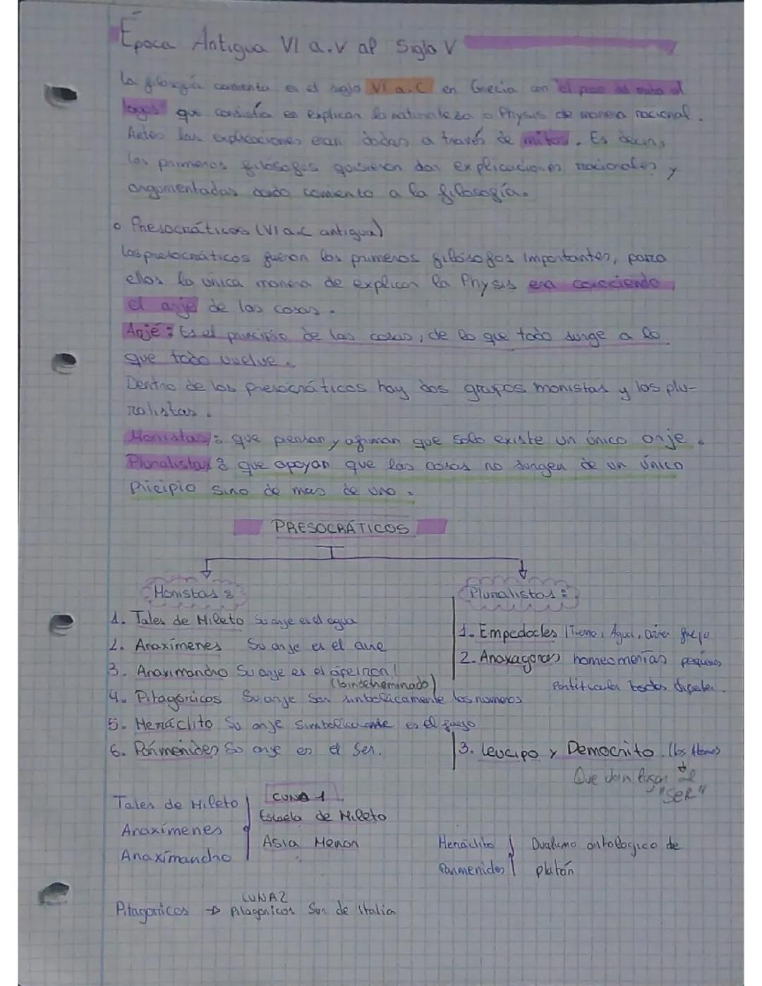 Resumen de filosofía 2 bachillerato presocraticos hasta platon