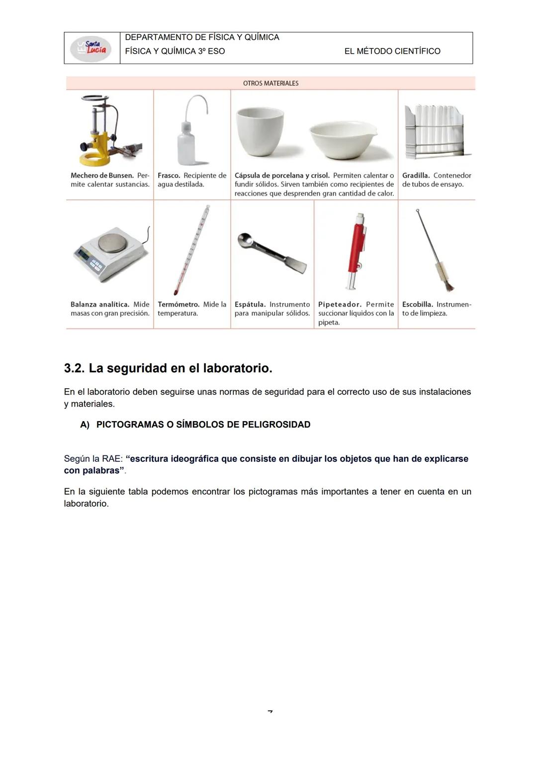 IES SANTA LUCÍA
EL MÉTODO CIENTÍFICO
Física y Química
3º ESO Santa
Lucia
DEPARTAMENTO DE FÍSICA Y QUÍMICA
FÍSICA Y QUÍMICA 3º ESO
1. Fenómen