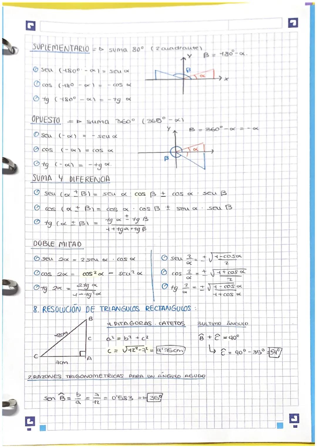 TEMAU. TRIGONOMETRIA
1. MEDIDAS DE UN ÁNGULO:
480°= Frad
480°
Tirad
0 270⁰
2. RAZONES
sen a
GRADOS A RADIANES
90°
L
Ⓒcorangente
Ⓒtg x
230⁰=