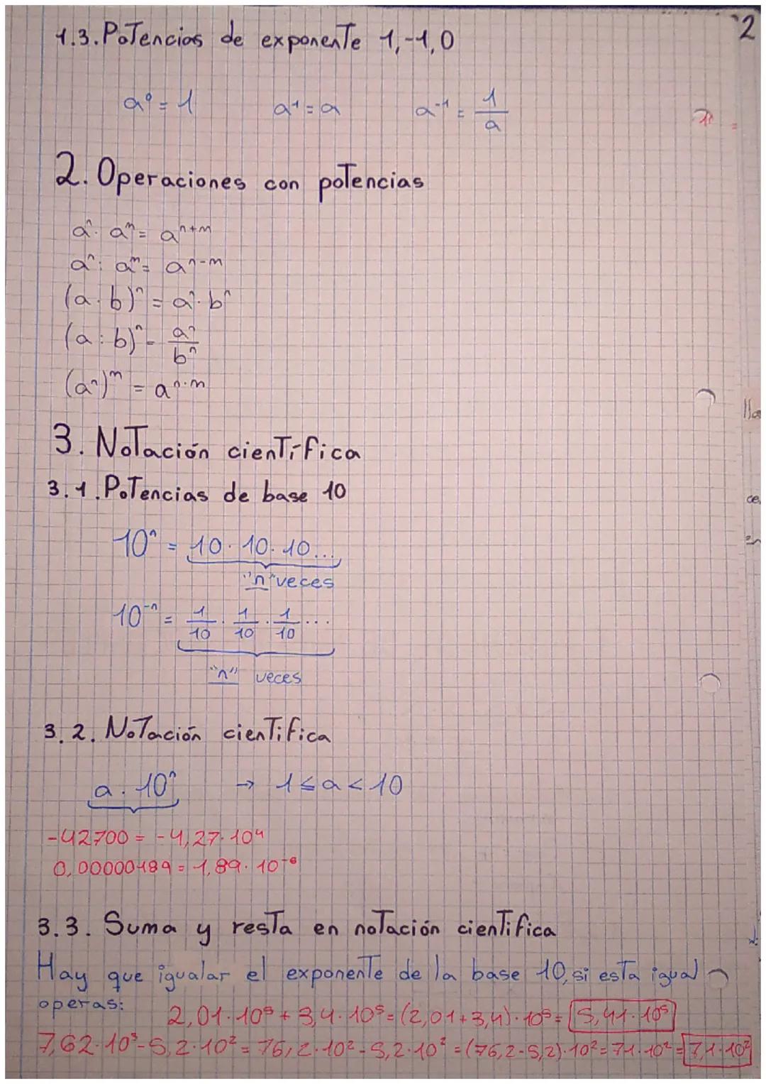 esumen
INDICE
1. Potencions de números racionales
2. Operaciones con potencias
3. Natación cientifica
14. Ralices
5. Radicales
16. ITesroios