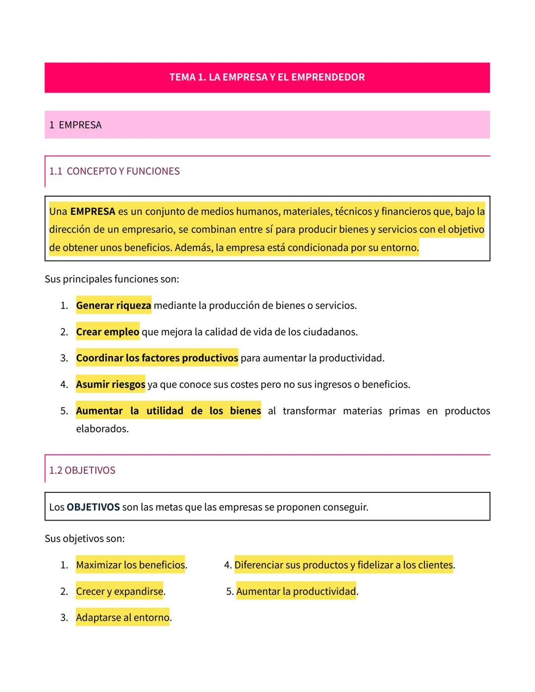 TEMA 1. LA EMPRESA Y EL EMPRENDEDOR