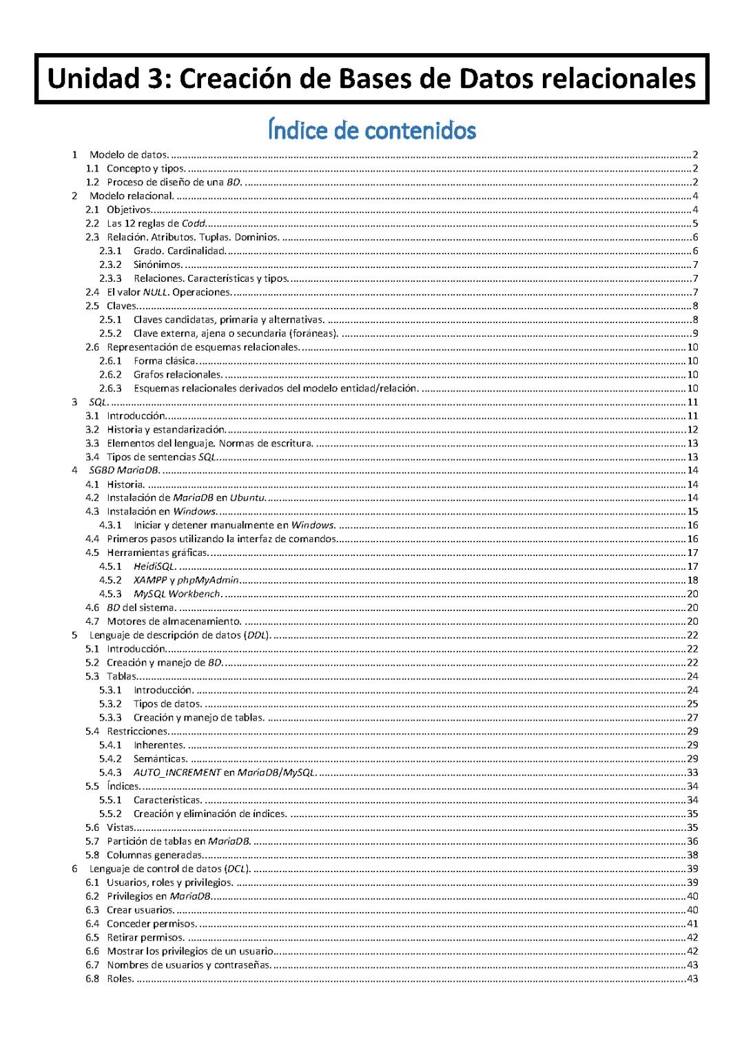 BBDD - Creación de Bases de Datos relacionales