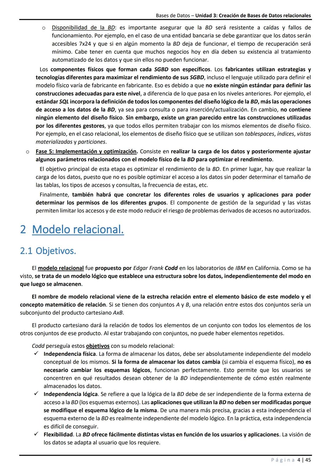Unidad 3: Creación de Bases de Datos relacionales
Índice de contenidos
Modelo de datos.
1.1 Concepto y tipos.
1.2 Proceso de diseño de una B
