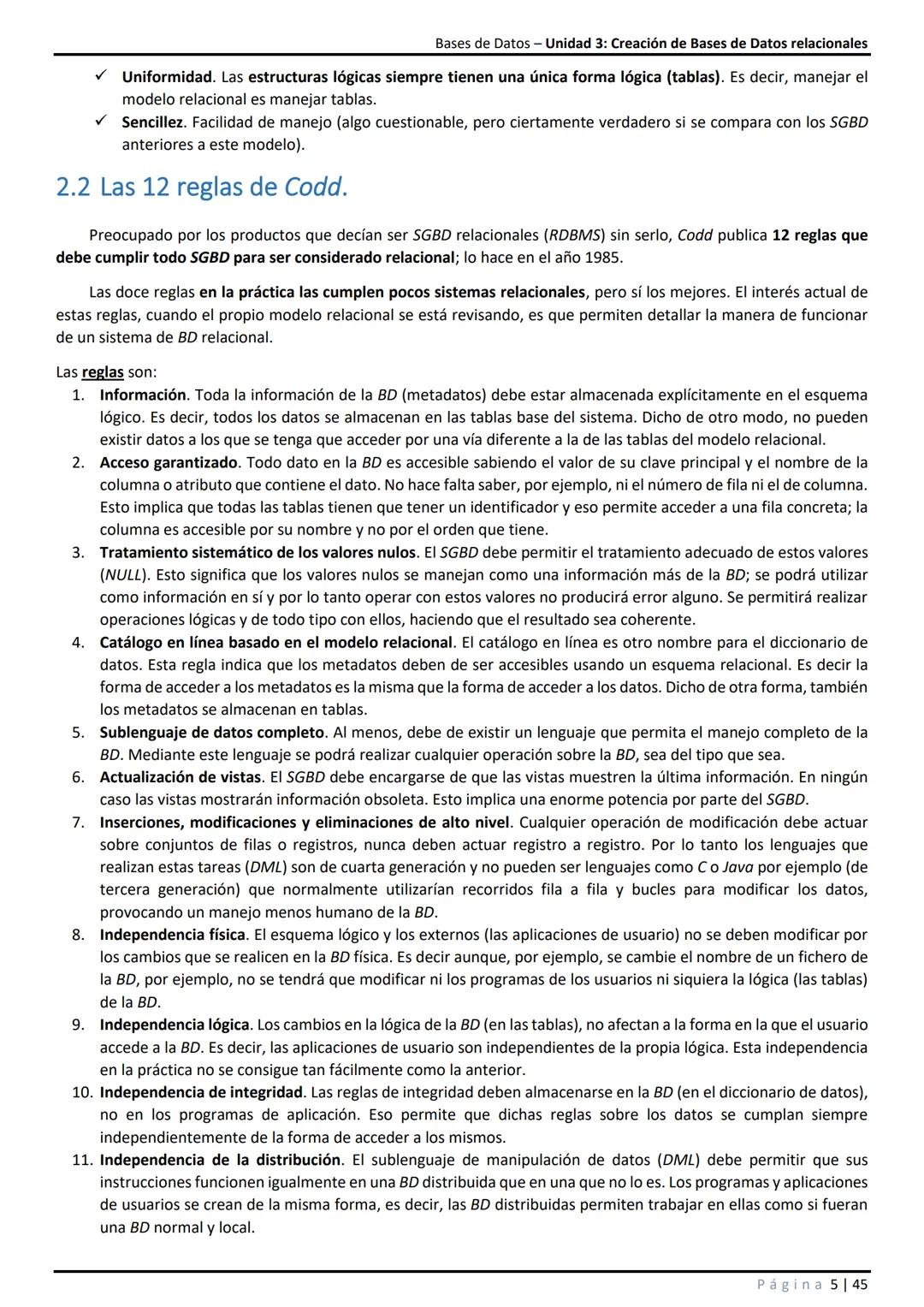 Unidad 3: Creación de Bases de Datos relacionales
Índice de contenidos
Modelo de datos.
1.1 Concepto y tipos.
1.2 Proceso de diseño de una B