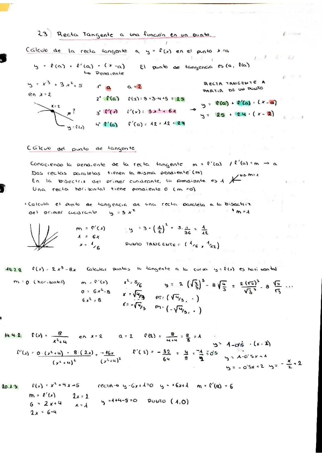 Recta tangente y Asíntotas Matemáticas
